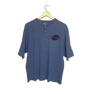 Vintage Bulletin Athletic Hockey Hall Of Fame Henley Shot Sleeve Shirt Size XL